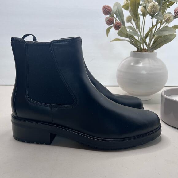 Everlane The Modern Utility Chelsea Boot Leather Block Heel Black Women 7.5 NWOB - Picture 1 of 10